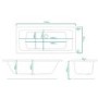 Double Ended Whirlpool Spa Bath with 14 Whirlpool Jets 1700 x 750mm - Chiltern