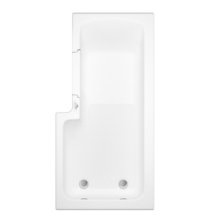 L Shaped Shower Bath with Front Panel & Bath Screen, Left Hand 1700 x 750mm - Yale