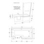 L Shaped Shower Bath with Front Panel & Bath Screen, Left Hand 1700 x 750mm - Yale