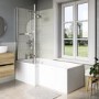 L Shaped Shower Bath with Front Panel & Bath Screen, Right Hand 1700 x 750mm - Yale