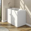 Small Deep Walk In Bath Left Hand with Front Panel &amp; Integrated Seat 1210 x 660mm - Princeton