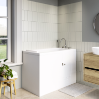 Small Deep Walk In Bath Left Hand with Front Panel & Integrated Seat 1210 x 660mm - Princeton Small Deep Walk In Bath Left Hand with Front Panel & Integrated Seat 1210 x 660mm - Princeton