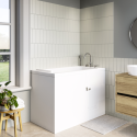 BeBa_26257 Small Deep Walk In Bath Right Hand with Front Panel & Integrated Seat 1210 x 660mm - Princeton