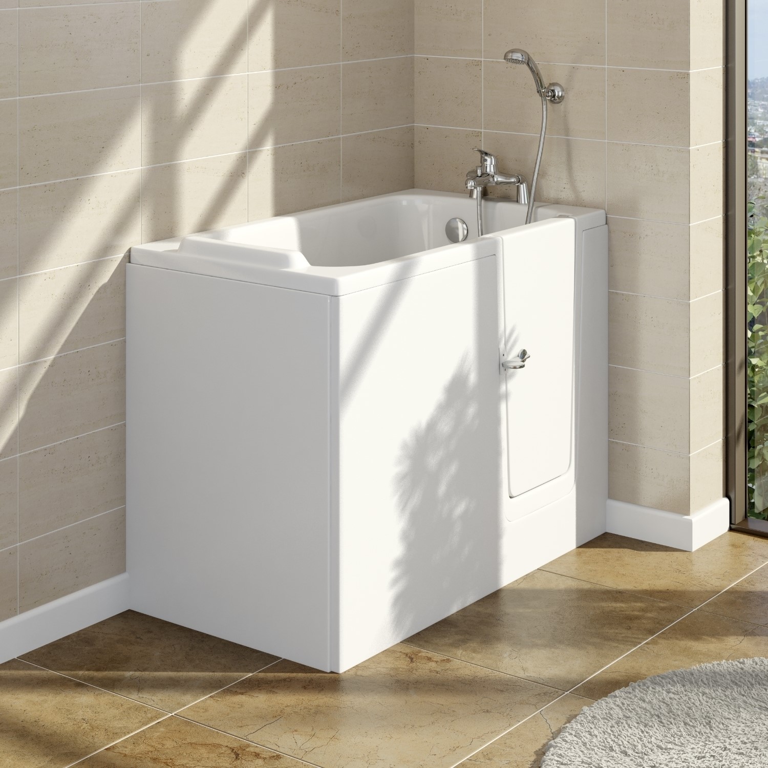 Small Deep Right Hand Walk in Bathtub 1210mm - Princeton