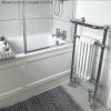 GRADE A1 - Chrome and White Traditional Heated Towel Rail Radiator 952 x 479mm - Regent