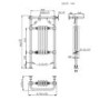 ONLY OPENED - Chrome and White Traditional Heated Towel Rail Radiator 952 x 479mm - Regent
