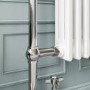 GRADE A2 - White and Chrome Traditional Column Radiator with Towel Rail 952 x 659mm - Regent