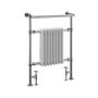 GRADE A2 - White and Chrome Traditional Column Radiator with Towel Rail 952 x 659mm - Regent