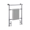 White and Chrome Traditional Column Radiator with Towel Rail 952 x 659mm - Regent