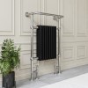 Black and Chrome Traditional Column Radiator with Towel Rail 952 x 659mm - Regent