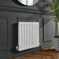 White Horizontal 2 Column Traditional Radiator 600 x 605mm - Nambi White Horizontal 2 Column Traditional Radiator 600 x 605mm - Nambi