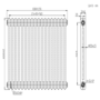 GRADE A1 - Nambi White 2 Column Horizontal Radiator - 600 x 828mm