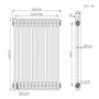 Anthracite Horizontal 2 Column Traditional Radiator 600 x 605mm - Nambi