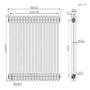 Anthracite Horizontal 2 Column Traditional Radiator 600 x 830mm - Nambi