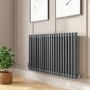 GRADE A1 - Nambi Anthracite 2 Column Horizontal Radiator - 600 x 1008mm