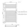 Chrome Heated Towel Rail Radiator 800 x 600mm - Dune