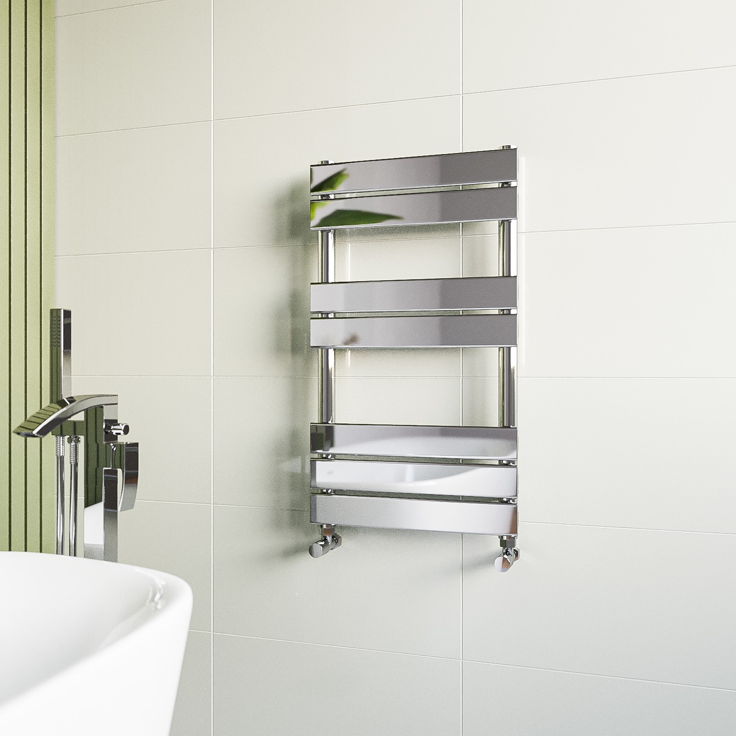 Chrome Heated Towel Rail Radiator 800 x 450mm - Tundra