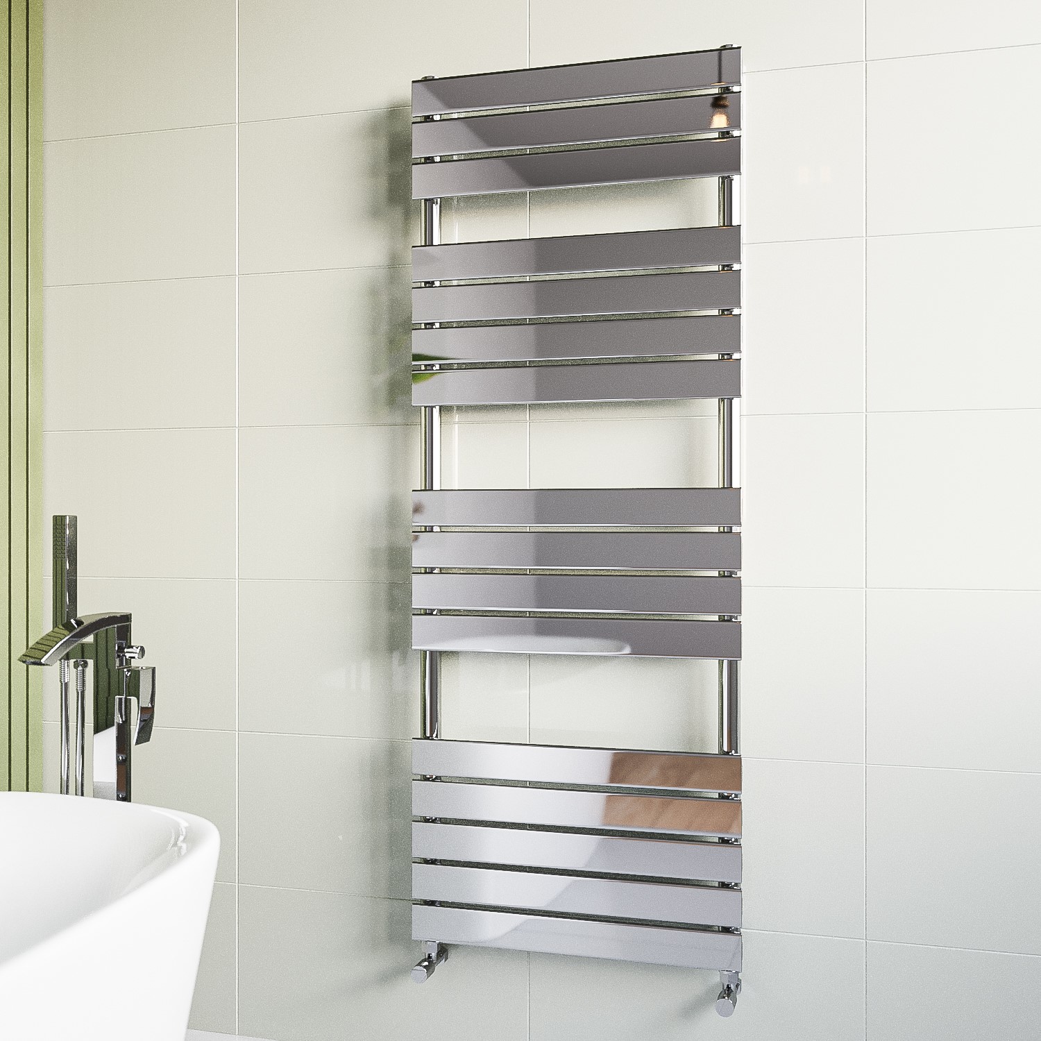 Chrome Heated Towel Rail Radiator 1600 x 600mm - Tundra