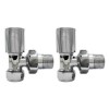 Chrome Round Angled Radiator Valves - For Pipework Which Comes From The Wall