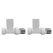 White Round Straight Radiator Valves - For Pipework Which Comes From The Floor