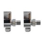GRADE A2 - Chrome Square Angled Radiator Valves - For Pipework Which Comes From The Wall