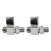 Chrome Square Straight Radiator Valves - For Pipework Which Comes From The Floor