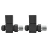 Anthracite Square Straight Radiator Valves - For Pipework Which Comes From The Floor