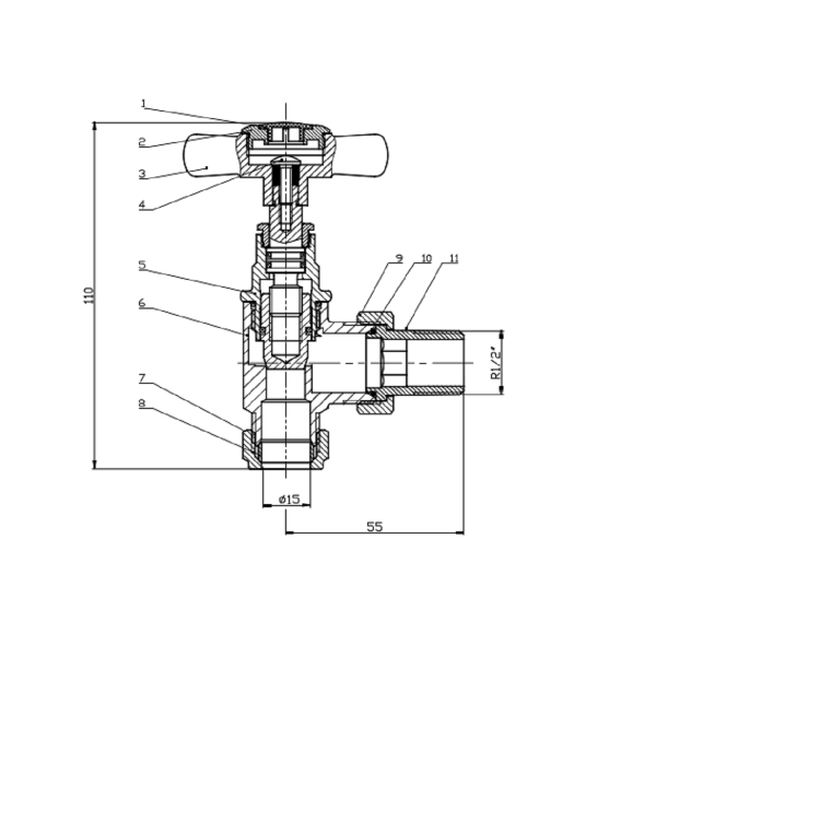 GRADE A2 - Chrome Traditional Angled Radiator Valves