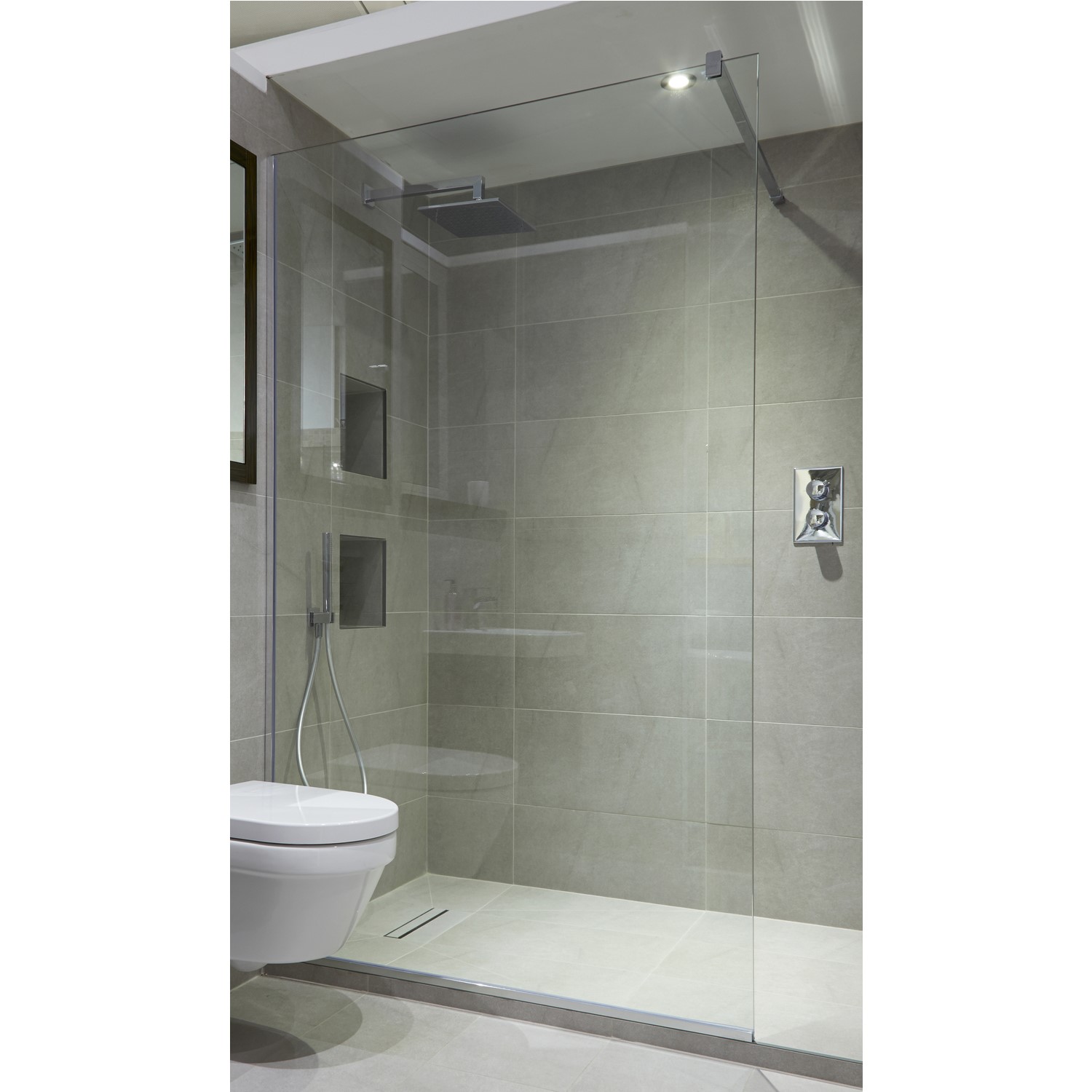 Chrome 700mm Wet Room Shower Screen with Wall Support Bar - Live Your Colour
