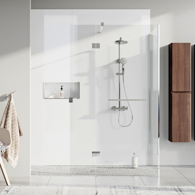 700 x 350mm Wet Room Screen with Pivot Return Panel - Live Your Colour