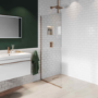 745mm Bronze Frameless Wet Room Shower Screen with Ceiling Support Bar - Live Your Colour