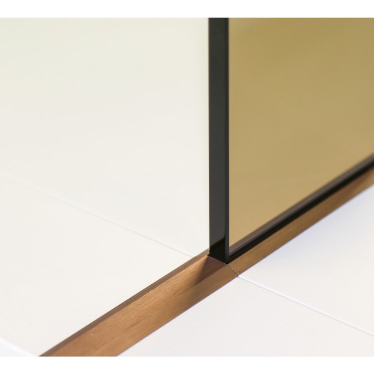 745mm Bronze Frameless Wet Room Shower Screen with Ceiling Support Bar - Live Your Colour