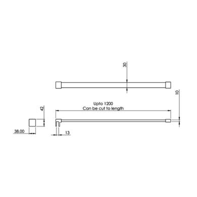 700mm Bronze Frameless Wet Room Shower Screen with Wall Support Bar - Live Your Colour