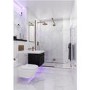 GRADE A1 - Wetroom Screen and Pivot Return Panel  700 x 350mm - 8mm Glass - Brushed Bronze