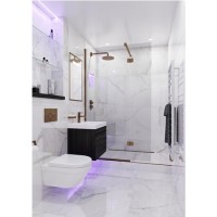 GRADE A1 - Wetroom Screen and Pivot Return Panel  700 x 350mm - 8mm Glass - Brushed Bronze