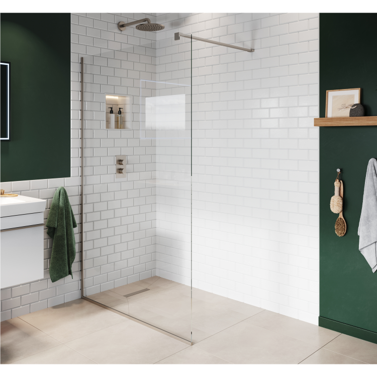 900mm Nickel Shower Screen for Wetroom & Walk In Shower - Live Your Colour