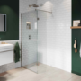 700mm Nickel Shower Screen for Wet Room & Walk In Shower with 350mm Hinged Flipper Panel - Live Your Colour