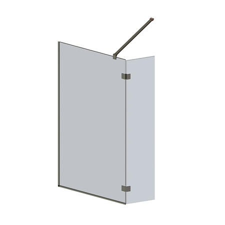 GRADE A1 - 700 x 350mm Nickel Wet Room Screen with Pivot Return Panel - Live Your Colour