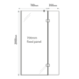 700mm Nickel Shower Screen for Wet Room & Walk In Shower with 350mm Hinged Flipper Panel - Live Your Colour