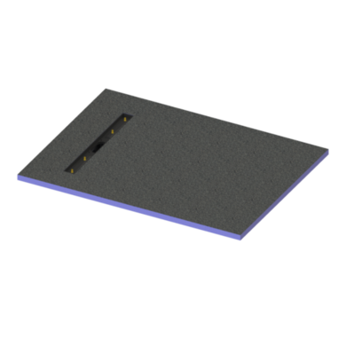 Blue Rectangular Wet Room Shower Tray with End Waste Position 1200 x 900mm - Live Your Colour