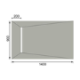 1400x900mm Wet Room Tileable Shower Tray Former 30mm with 600mm Linear End Drain - Live Your Colour