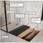 1400x900mm Gunmetal Walk In Shower Enclosure with 1400 x 900 Tileable Tray 