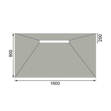 1600x900mm Rectangular Level Acess Wet Room Shower Tray with Linear 600mm End Drain
