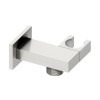 Square wall outlet &amp; holder - Chrome