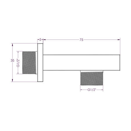 square wall outlet & holder - Black