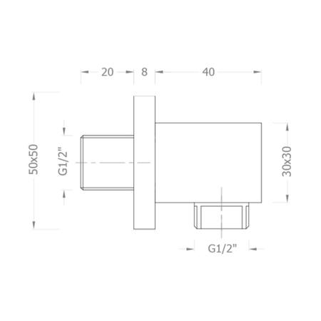 square wall outlet - Brushed Bronze
