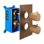 Brushed Bronze Single Outlet Round Thermostatic Shower Valve