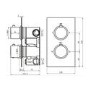 Chrome Twin Outlet Round Thermostatic Shower Valve