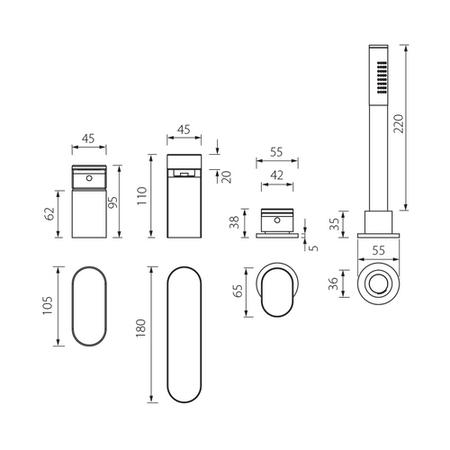Hue Chrome Bath Shower Mixer Tap