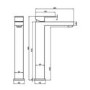 GRADE A1 - Lex Black Tall Basin Mixer Tap